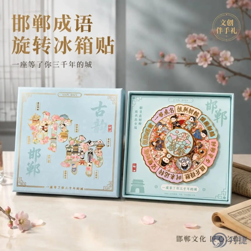 Fortune Turning Fridge Magnet — Handan cultural souvenir